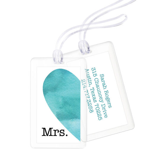 Half Heart Mrs. Luggage Tags